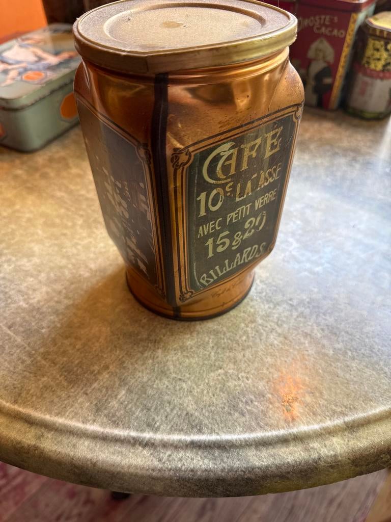 Antieke Franse Koffieblik 'Cafe 10c La Asse', Verzamelen, Blikken, Ophalen of Verzenden, Gebruikt, Koffie, Overige merken