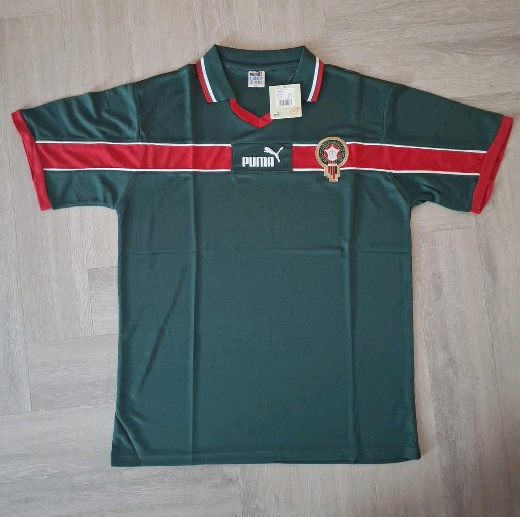 Retro voetbalshirt | Marokko WK 1998 shirt, Maat L, Ophalen of Verzenden, Zo goed als nieuw, Buitenlandse clubs, Shirt