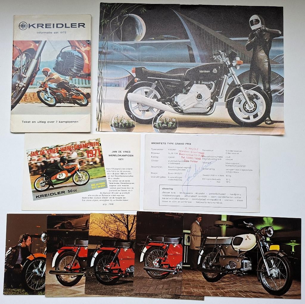 Kreidler informatieset 1972 (handtekening Jan de Vries), Verzenden, Zo goed als nieuw, Overige typen