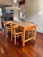 Massief houten eettafel, Ophalen, Gebruikt, Eikenhout, 50 tot 100 cm