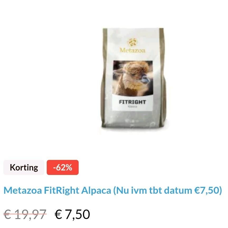 Alpaca fitright, Ophalen of Verzenden, Overige soorten