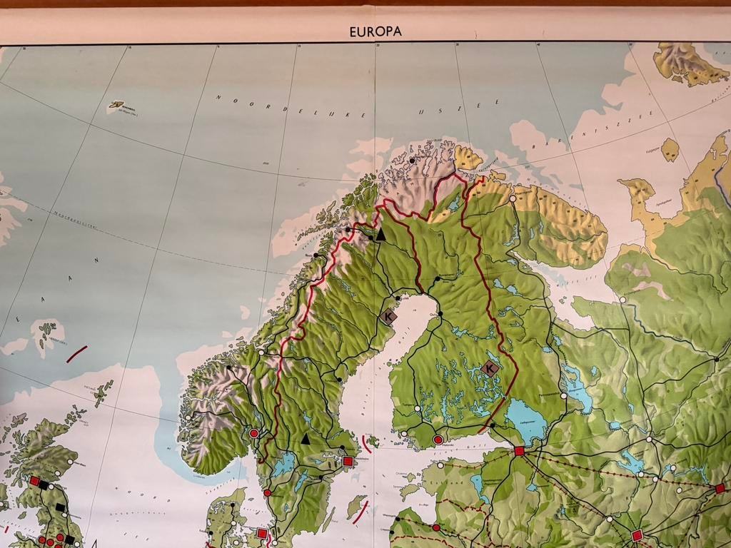 Vintage wandkaart Europa, Ophalen, Aardrijkskunde