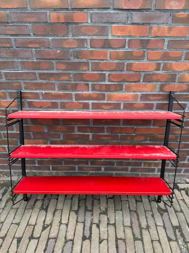 Vintage Dutch design metalen wandrek van Drentea, Ophalen, Gebruikt
