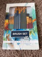 Brush set 24 stuks voor acryl, olie en waterverf, Ophalen, Nieuw, Penseel of Kwast