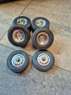 Tamiya Truck 6x4 Velgen met Banden - Gebruikt, Gebruikt, Groter dan 1:32, Ophalen of Verzenden, Truck