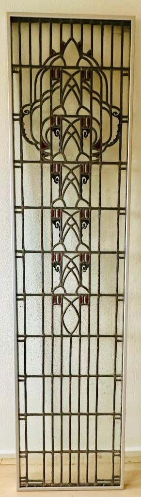 Art Deco Glas in Lood raam stijl Willem Bogtman, ca 1910, Ophalen of Verzenden