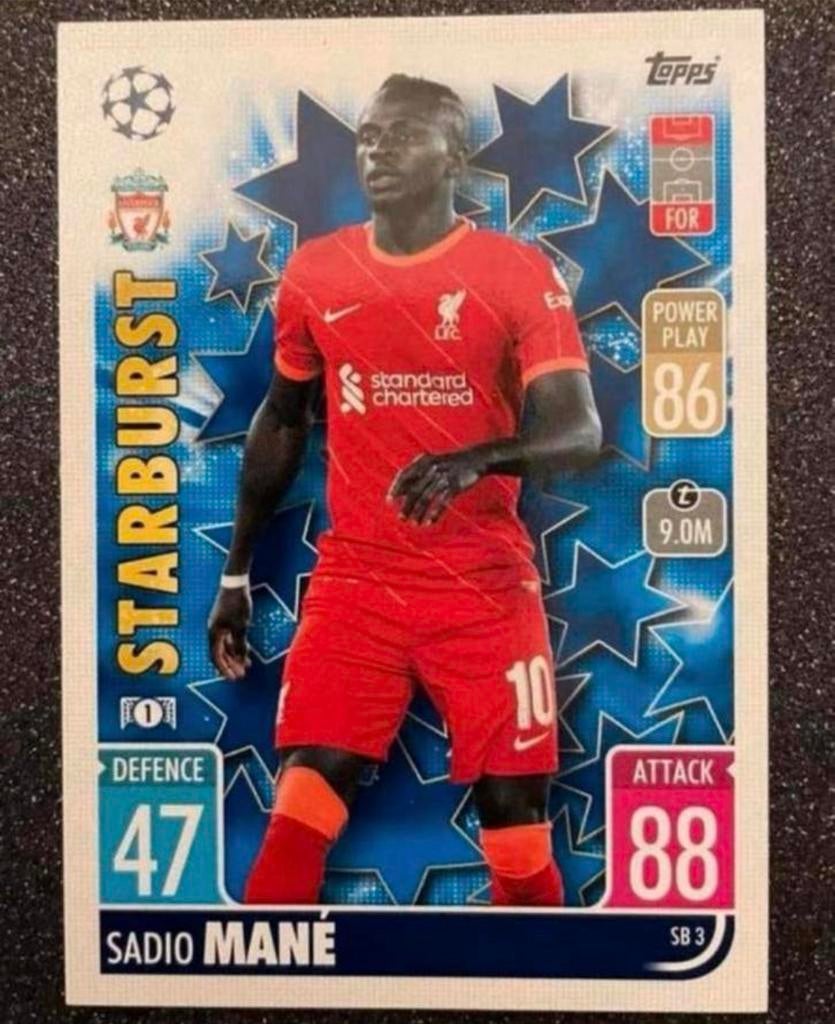 Topps MA EXTRA 21/22    STARBURST    MANÉ    LIVERPOOL FC, Verzenden, Zo goed als nieuw, Plaatje
