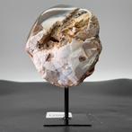 Agaat op standaard met druzy 1,1 kg, Ophalen of Verzenden, Mineraal