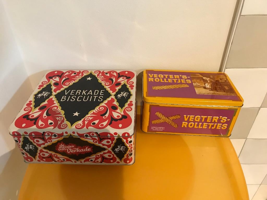 Grote doos vol blikken trommels, Verzamelen, Blikken, Ophalen of Verzenden, Gebruikt, Overige