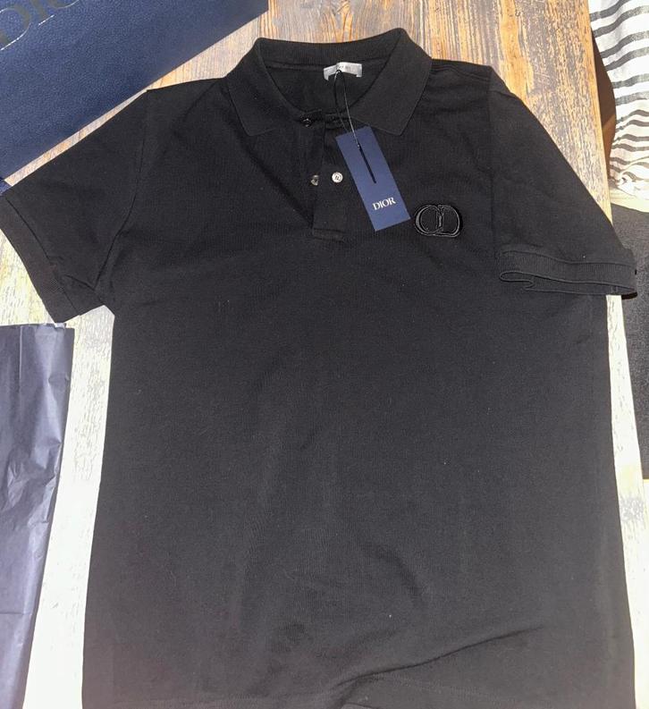Dior Polo Shirt | CD Logo Medium, Kleding | Heren, T-shirts, Nieuw, Maat 48/50 (M), Zwart, Ophalen of Verzenden