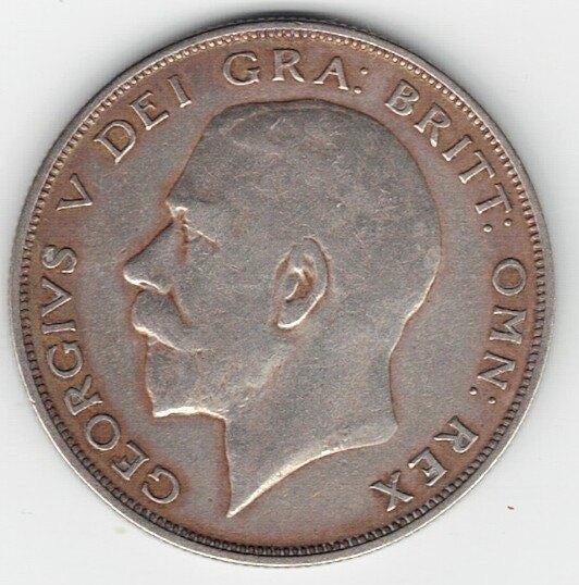 26-558 Engeland 1/2 crown 1921, Ophalen of Verzenden, Overige landen, Losse munt, Zilver