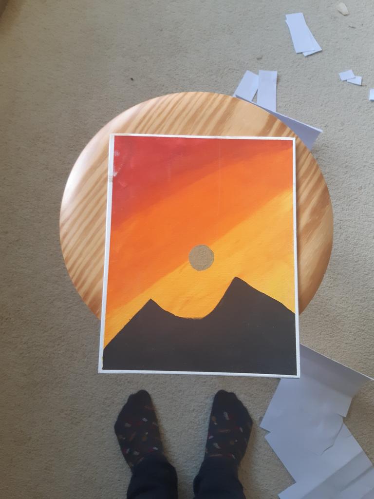 Schilderij zon, Ophalen