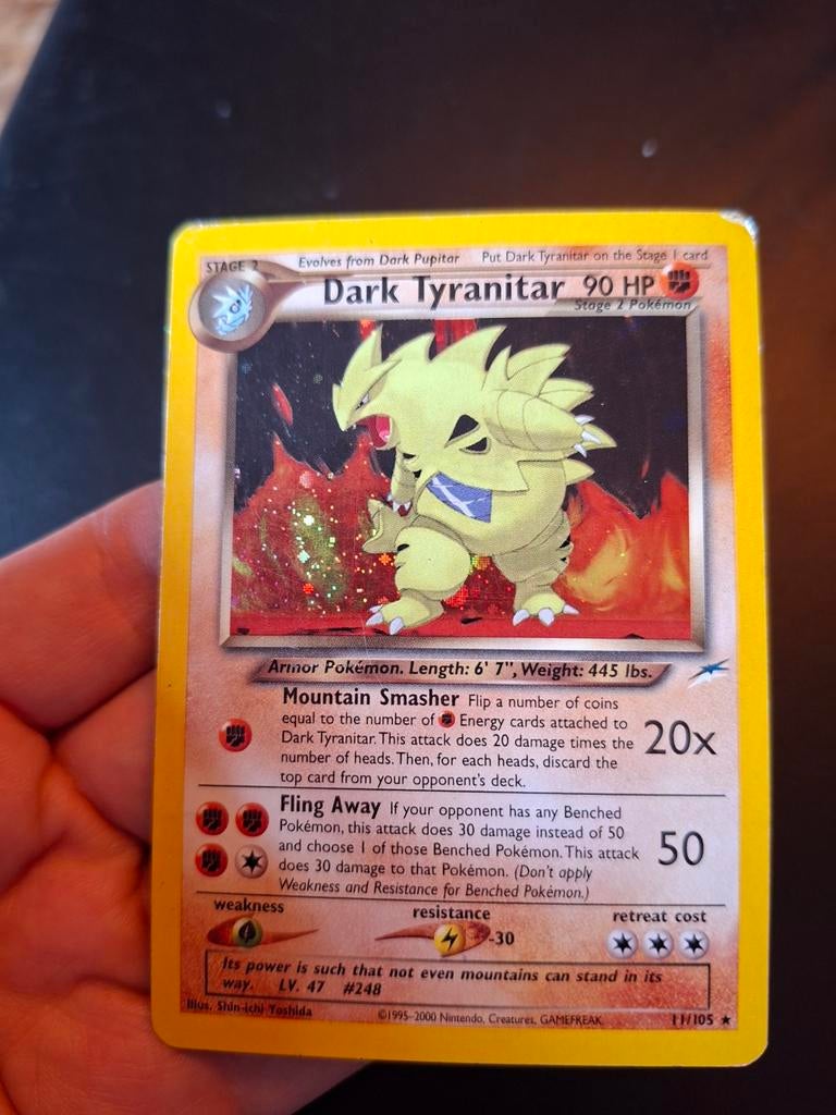 Dark Tyranitar holo neo destiny, Ophalen of Verzenden, Gebruikt, Losse kaart
