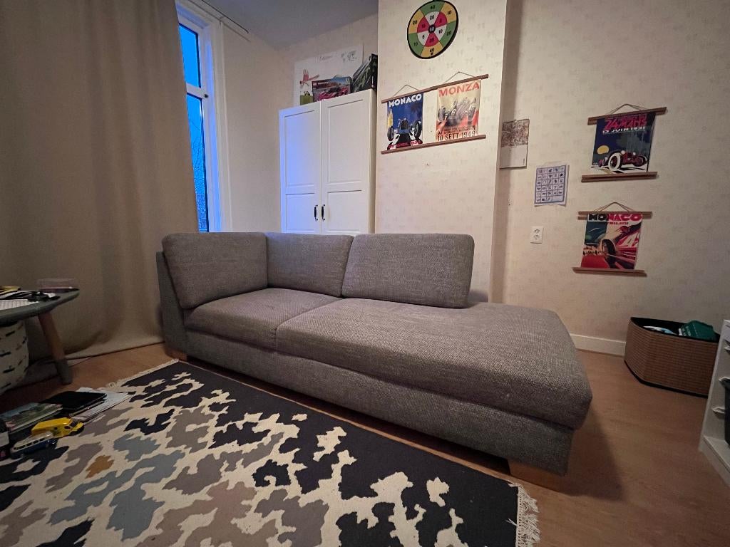 IKEA SÖRVALLEN hoekbank – (grijs/zwart), Huis en Inrichting, Banken | Bankstellen, Ophalen, Gebruikt, Driepersoons, 75 tot 100 cm
