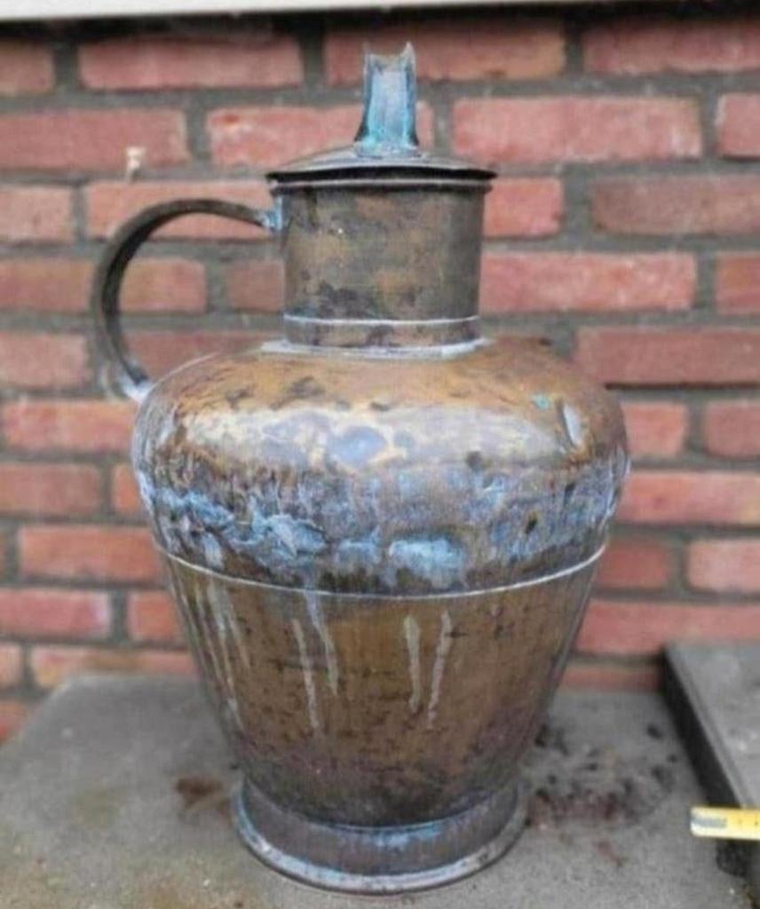 Antieke brocante vintage koperen melkbus / kan - bodemvondst, Antiek en Kunst, Antiek | Koper en Brons, Ophalen of Verzenden, Koper