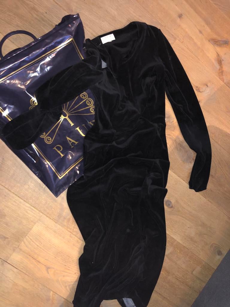 Pauw Amsterdam Modehuis Zwarte Velours Jurk, Kleding | Dames, Maat 38/40 (M), Zwart, Ophalen of Verzenden, Zo goed als nieuw