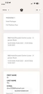 2 Tomorrowland W1 gloabl journey package x2, Tickets en Kaartjes, Evenementen en Festivals, Twee personen