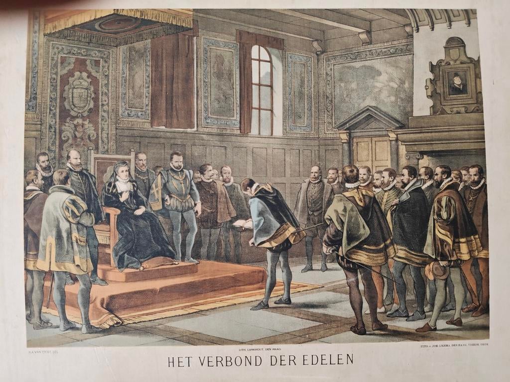 Vier Oude Schoolplaten, Antiek en Kunst, Antiek | Schoolplaten, Ophalen