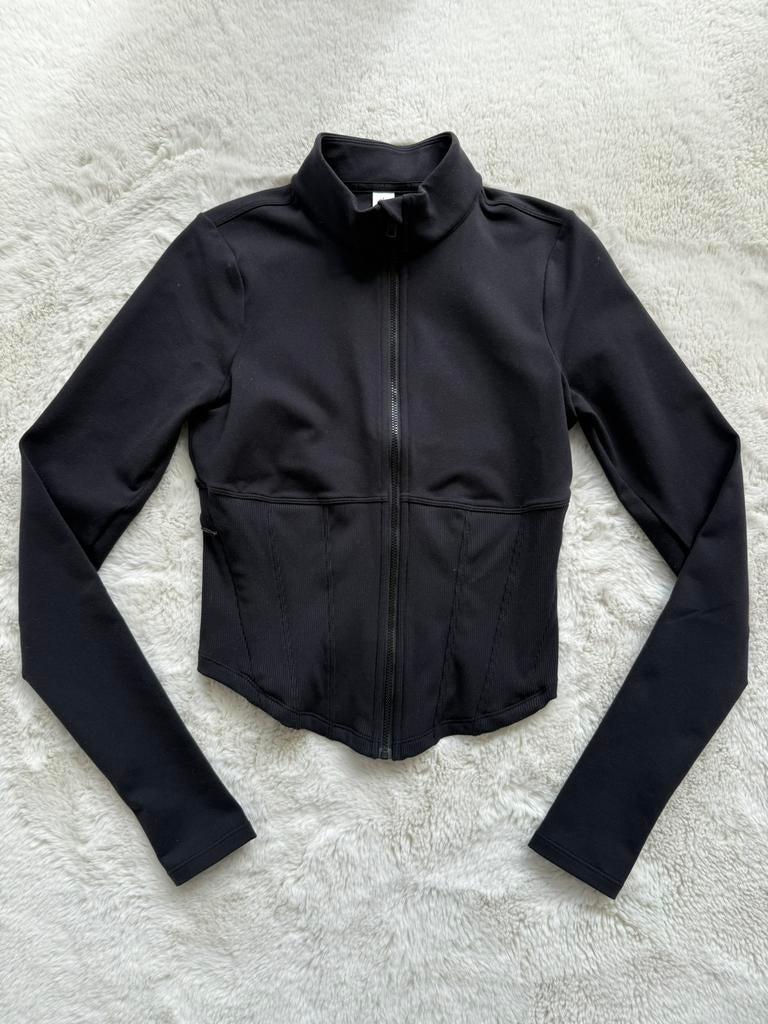 Alo Yoga Airbrush Corset Full Zip Jacket, Kleding | Dames, Verzenden, Zwart, Nieuw, Maat 36 (S)