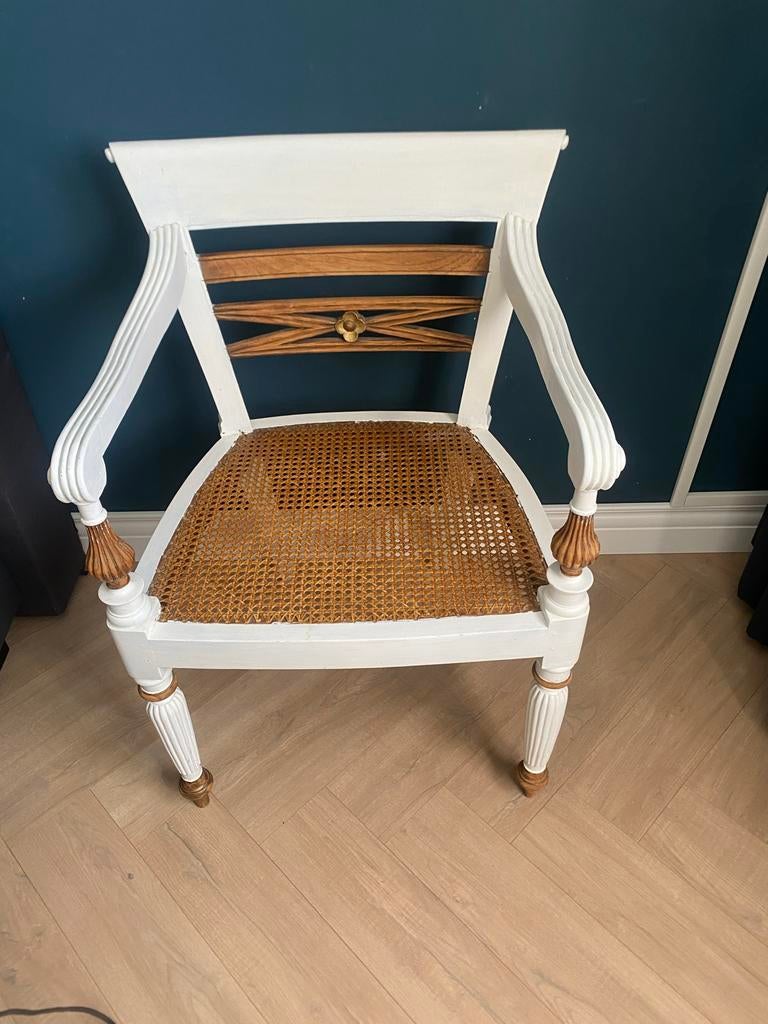 Leuke opgeknapte stoel, Huis en Inrichting, Stoelen, Gebruikt, Wit, Ophalen of Verzenden, Eén