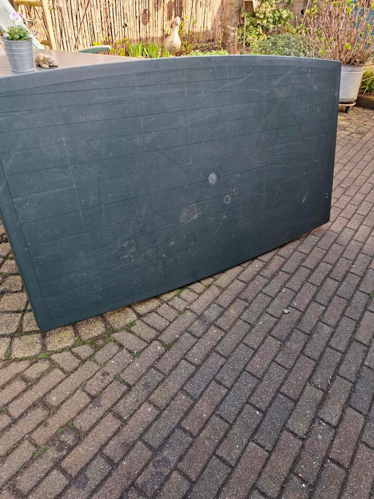 Gratis Hartman  tuintafel groen, Tuin en Terras, Ophalen, Gebruikt, Rechthoekig, Kunststof