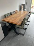 Eettafel met 6 stoelen, Huis en Inrichting, Tafels | Eettafels, Ophalen, Gebruikt, 100 tot 150 cm, 200 cm of meer