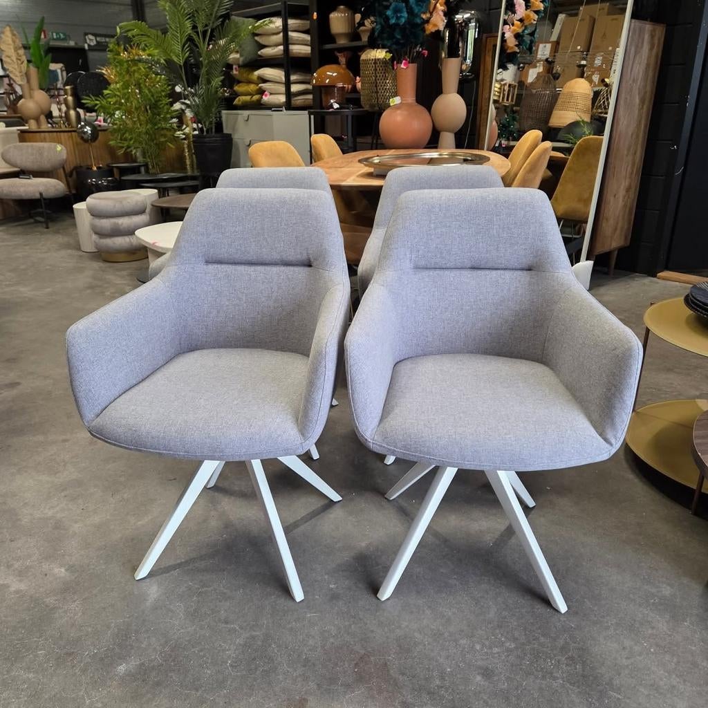4 x Eetkamerstoel Kinko,Turn White Earl Grey van Jesper Home, Ophalen, ., Nieuw, Jesper home