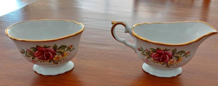 Old Foley Garland Rose suikerpot en melkkan, Antiek en Kunst, Antiek | Porselein, Ophalen