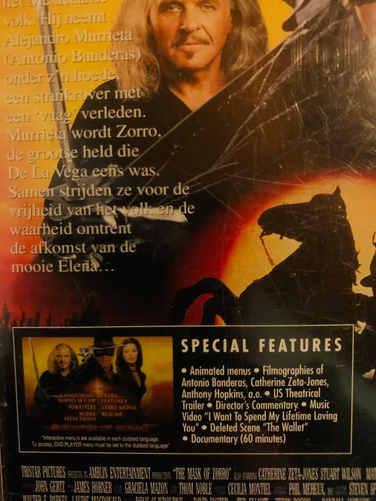 Dvd The mask of Zorro, Vanaf 12 jaar, Ophalen of Verzenden, Zo goed als nieuw