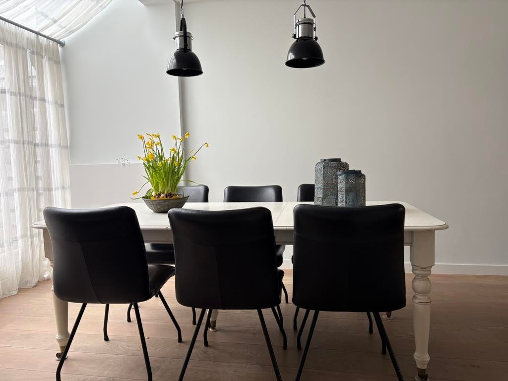 Klassieke uitschuifbare eettafel met 5 poten, Huis en Inrichting, Tafels | Eettafels, Ophalen, Gebruikt, 100 tot 150 cm, 200 cm of meer