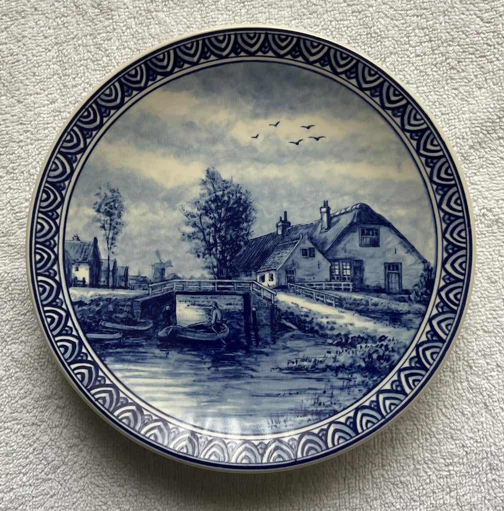 Origineel Delftsblauw Handwerk gemaakt bord met certificaat., Antiek en Kunst, Ophalen