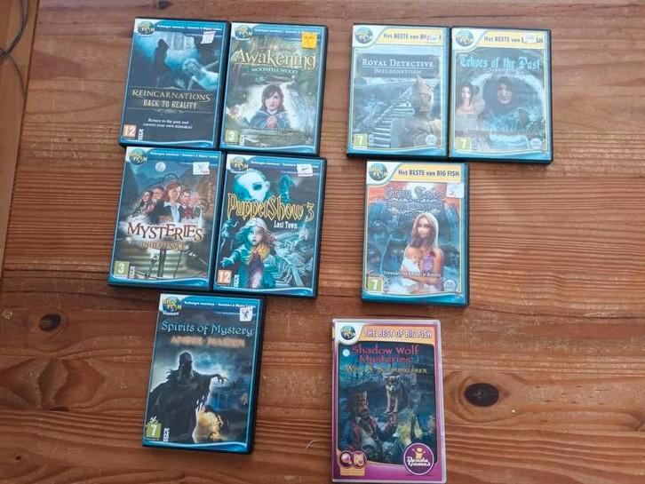 Collectie Big Fish Games PC-spellen (9 stuks), Spelcomputers en Games, Games | Pc, Gebruikt, Puzzel en Educatief, 1 speler, Vanaf 7 jaar