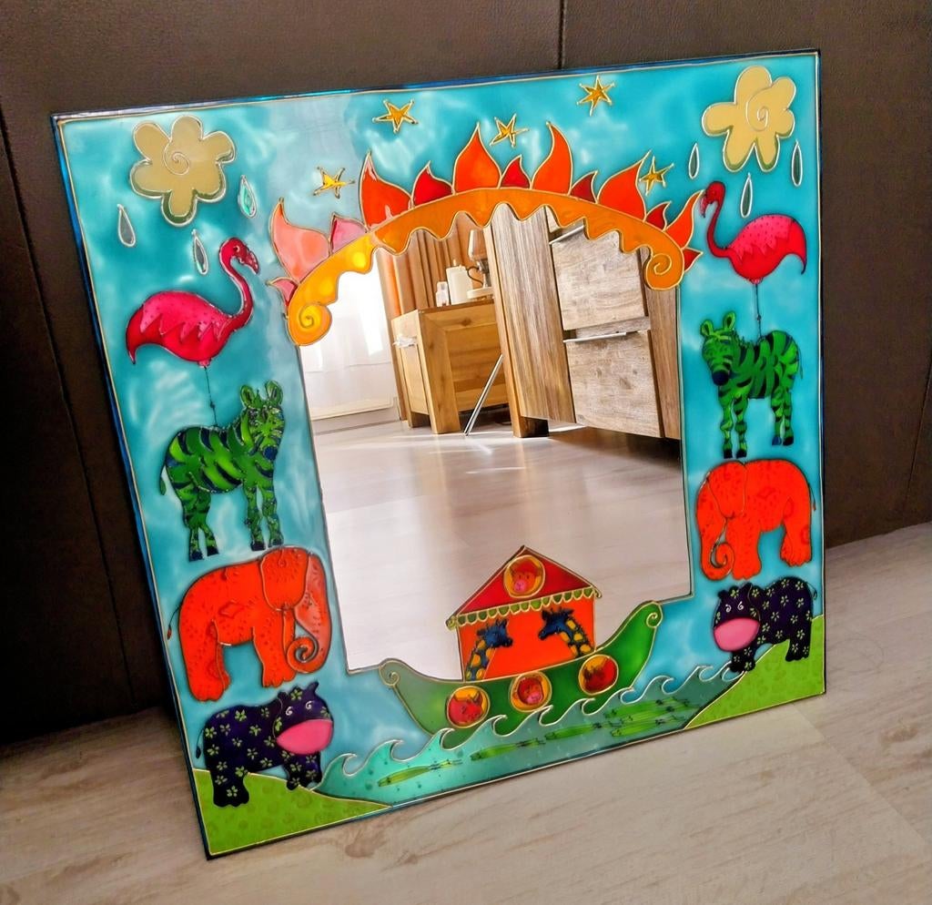 Wandspiegel met hand beschilderd, Ophalen