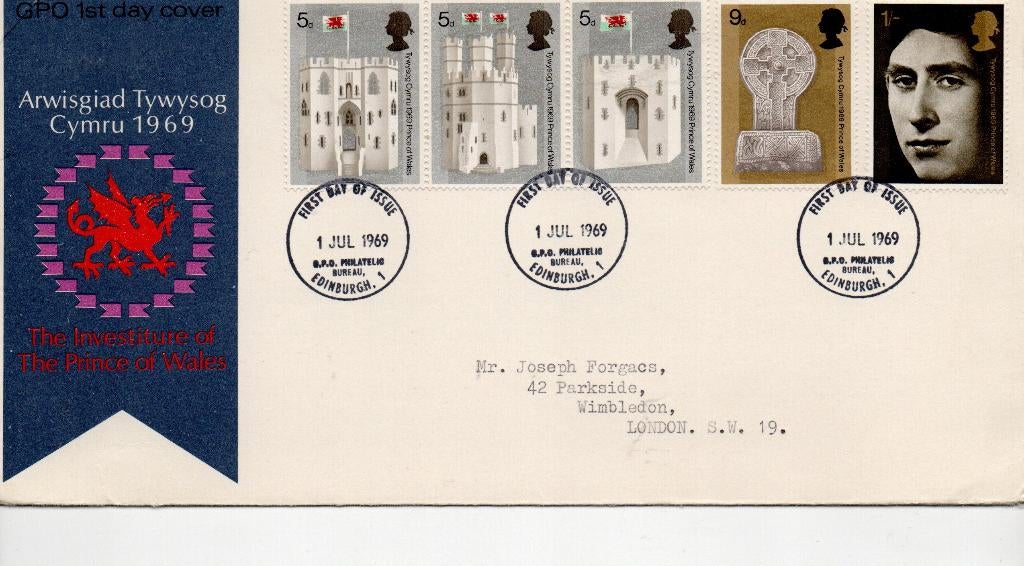 U,K. Engeland. Poststuk FDC 1969 met Mi. 522 - 526, Postzegels en Munten, Postzegels | Eerstedagenveloppen, Verzenden, Beschreven