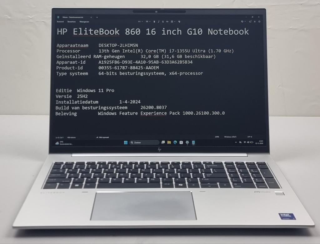 HP EliteBook 860 G10 Ultra 7 32 GB RAM Met fabriek garantie, Gebruikt, Overige modellen, 2 tot 3 Ghz, 512 GB
