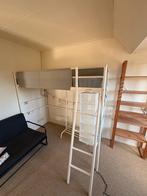 IKEA VITVAL Hoogslaper wit/lichtgrijs 90x200 cm, Huis en Inrichting, Slaapkamer | Stapelbedden en Hoogslapers, Ophalen, Gebruikt