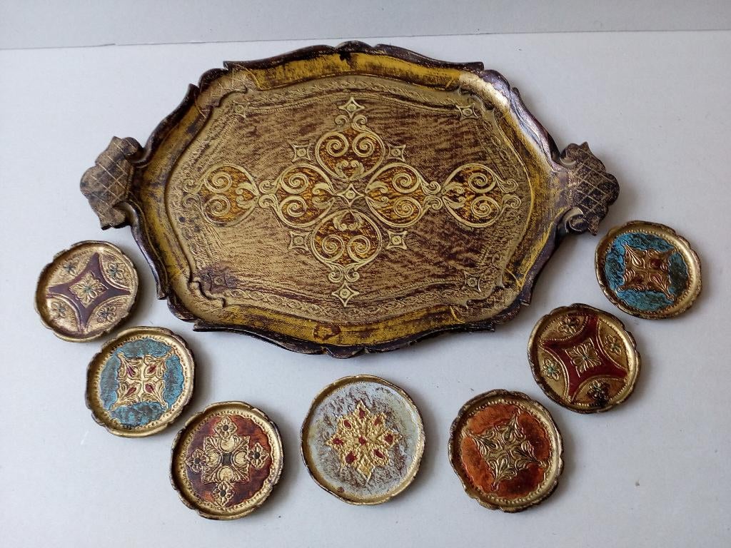 Barok dienblad/schaaltjes.Italie/Florentijns.Pr.p/stuk vanaf, Antiek en Kunst, Curiosa en Brocante, Ophalen of Verzenden