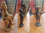 3 x bronzen beeldjes, Ophalen, Brons