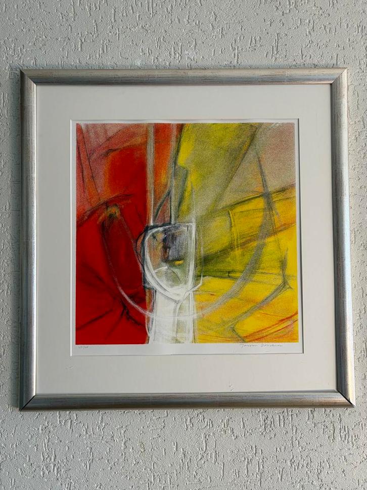 Jeroen Dercksen - Abstracte Zeefdruk - Handgesigneerd, Antiek en Kunst, Kunst | Litho's en Zeefdrukken, Ophalen of Verzenden