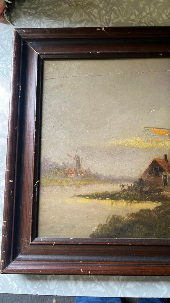 Oud schilderij 50 x 38, Ophalen of Verzenden