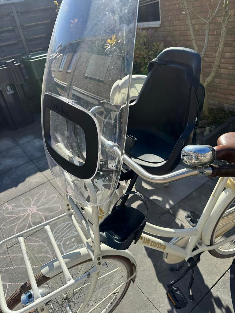 Bobike voorzitje met windscherm. Van €180 naar €70, 0 t/m 18 kg, Voorzitje, Ophalen of Verzenden, Gebruikt
