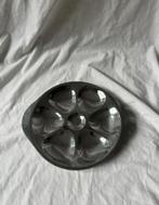 Set van 8 vintage Franse RVS oesterborden/inox oesterschalen, Huis en Inrichting, Keuken | Servies, Ophalen, Overige materialen