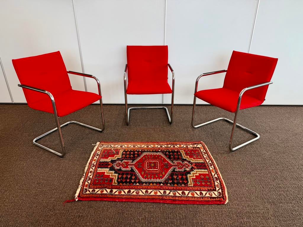 Nederlands Design Arco Retro Design Stoelen - Rood, Huis en Inrichting, Stoelen, Overige materialen, Drie, Ophalen of Verzenden