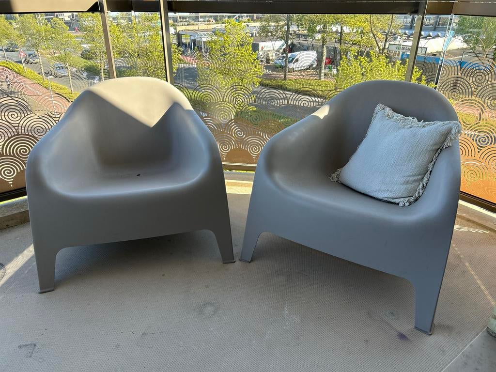 Set van 2 - Skarpo tuinstoel in beige, Ophalen, Gebruikt, Kunststof