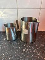 RVS Melkkannetjes (2 stuks) - Friesche Vlag & World of Latte, Ophalen of Verzenden, Gebruikt