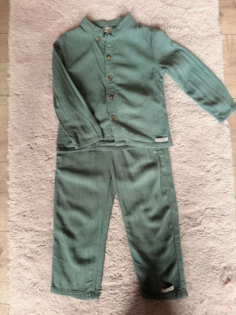 Donsje Amsterdam setje groen maat 2/3 jaar, Ophalen of Verzenden, Zo goed als nieuw, Jongen of Meisje, Setje