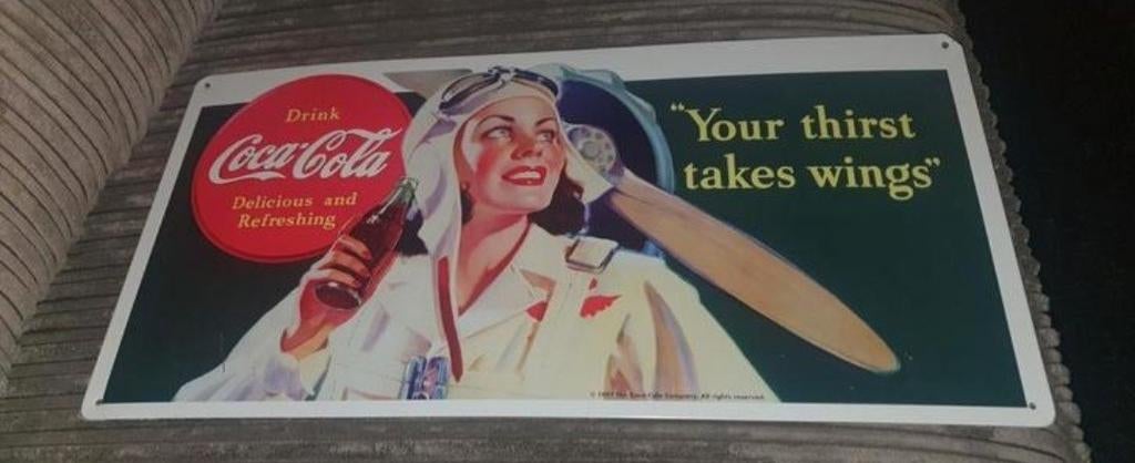 Hoogwaardig bedrukt, convex coca cola reclamebord., Ophalen of Verzenden, Zo goed als nieuw, Reclamebord