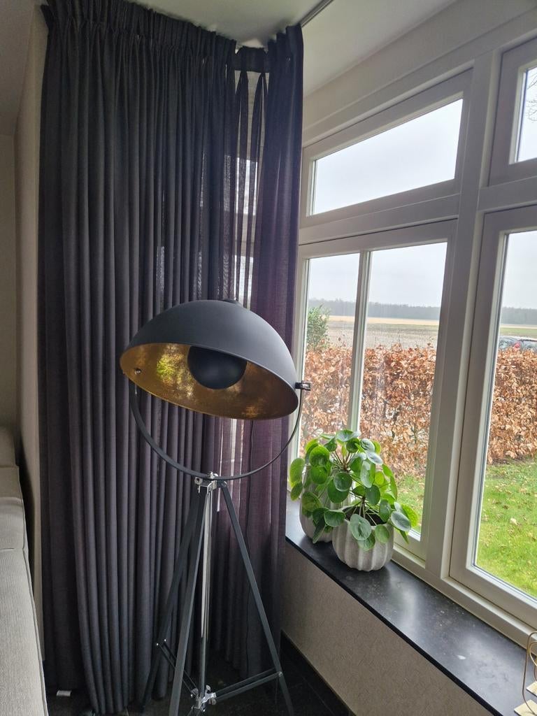 6 grijs/antraciet gordijnen, diverse breedtes, 2.55m hoog, Huis en Inrichting, Ophalen, Gebruikt, 200 cm of meer, 200 cm of meer