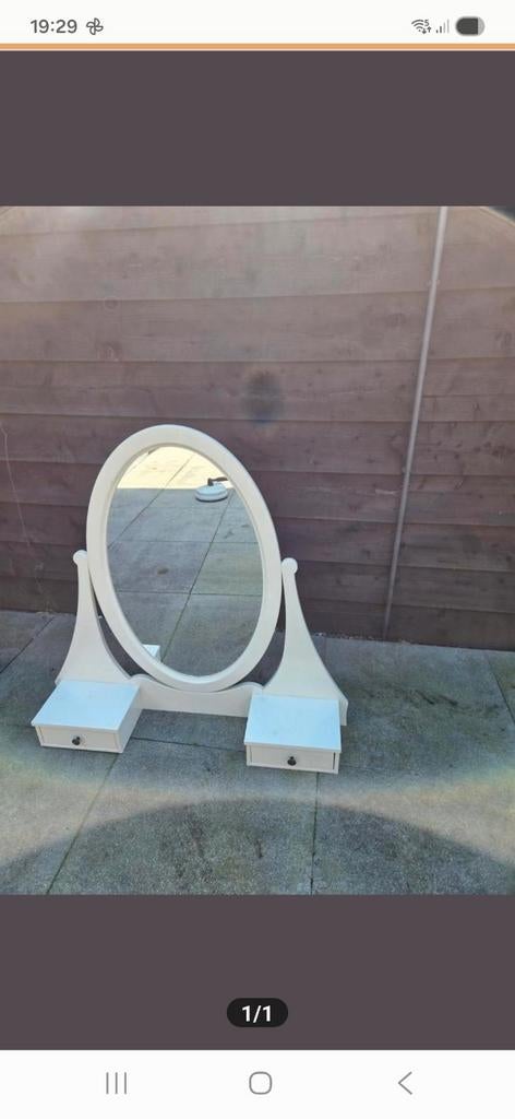 Ovale spiegel met ladekastje, Ophalen, Minder dan 50 cm, Gebruikt, Minder dan 100 cm