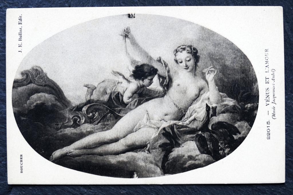 Venus en engel Amor, Verzamelen, Ansichtkaarten | Themakaarten, Verzenden, Voor 1920, Ongelopen, Overige thema's